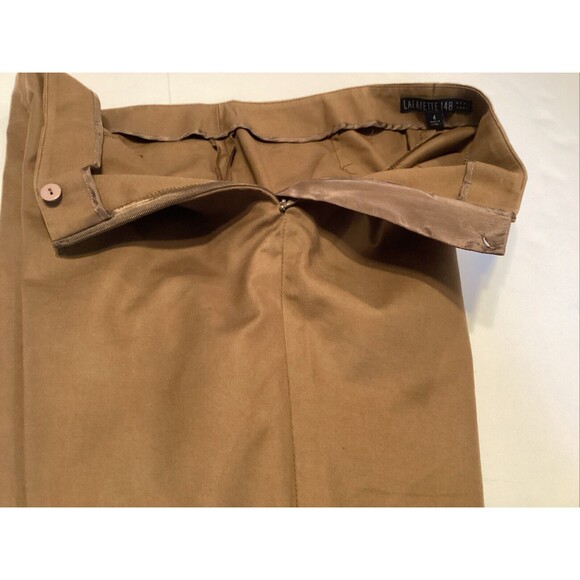lafayette 148 new york pants 4 brown ankle slit side zipper - Picture 9 of 10
